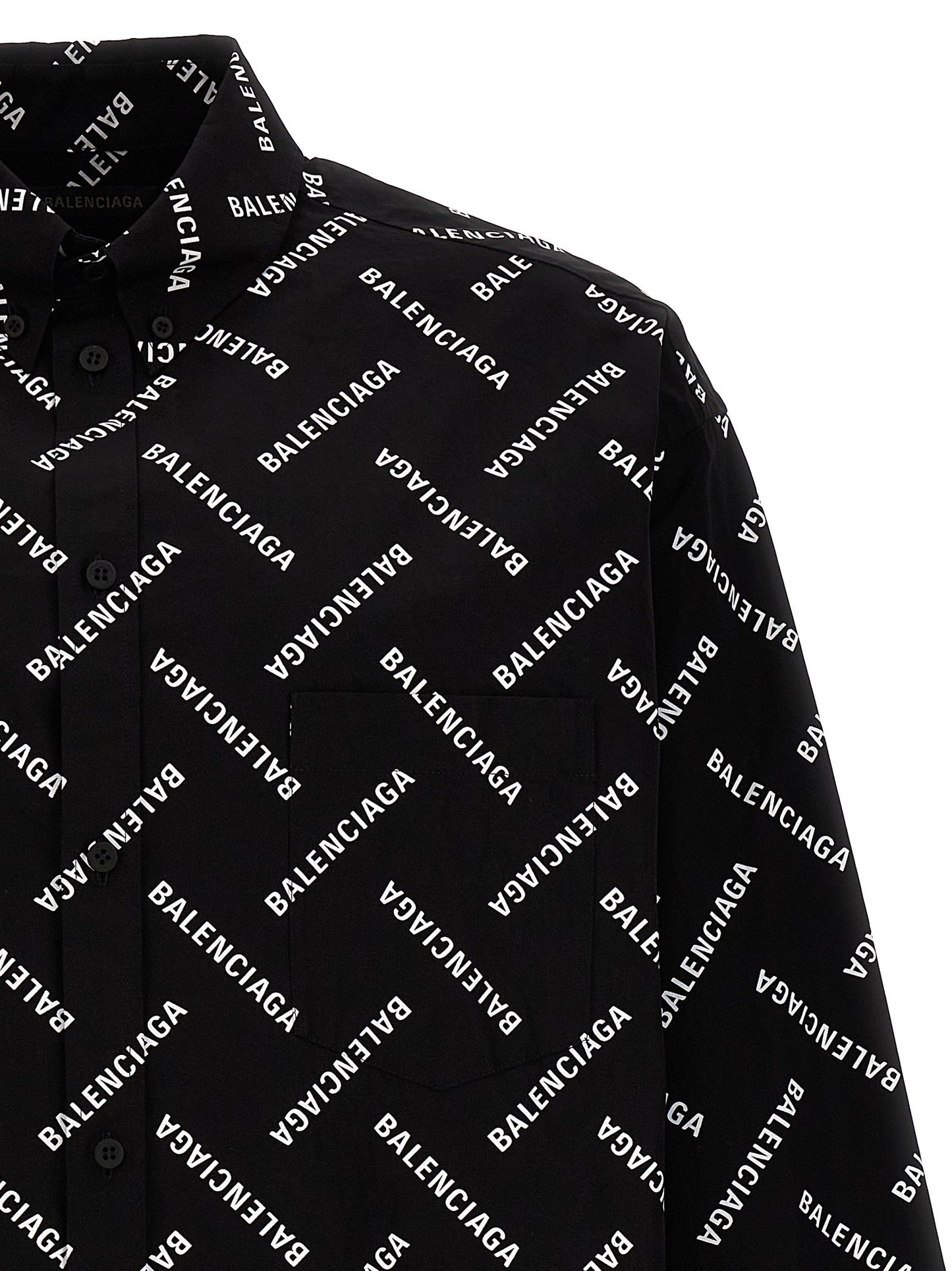 Balenciaga Men Logo Print Shirt
