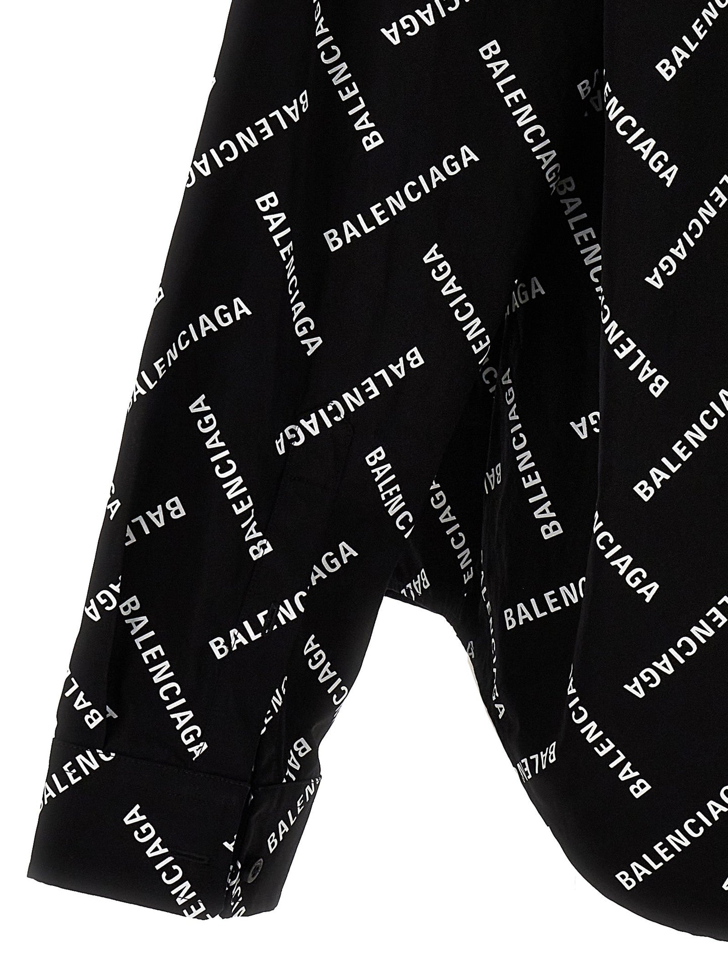 Balenciaga Men Logo Print Shirt