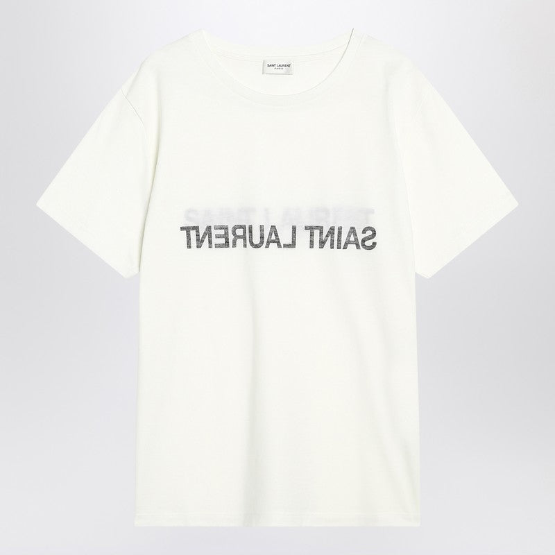 Saint Laurent White Cotton Crew-Neck T-Shirt Men