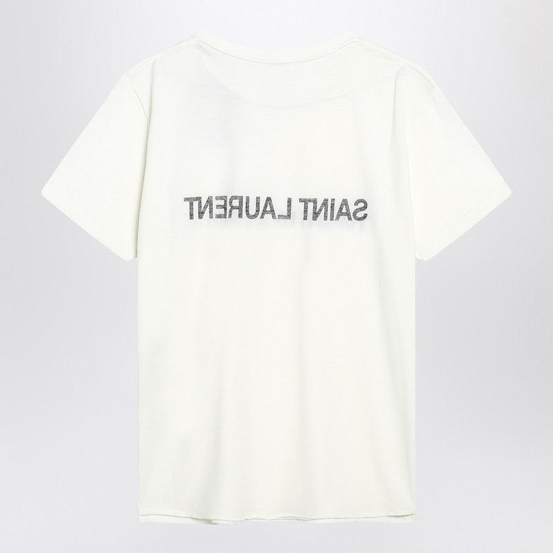 Saint Laurent White Cotton Crew-Neck T-Shirt Men