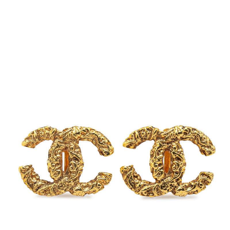 Chanel Coco Mark Gold Earrings