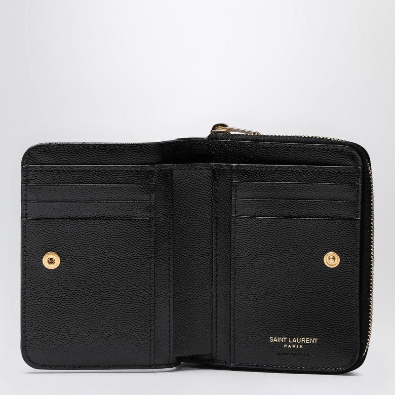 Saint Laurent Cassandre Compact Wallet Black Women