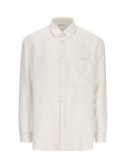Saint Laurent Long Sleeve Shirt 712700Y1I539782 P24 BEIGE GRIS NOIR