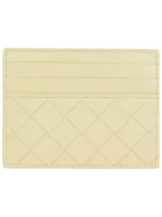 Bottega Veneta Intrecciato Leather Card Wallet Beige