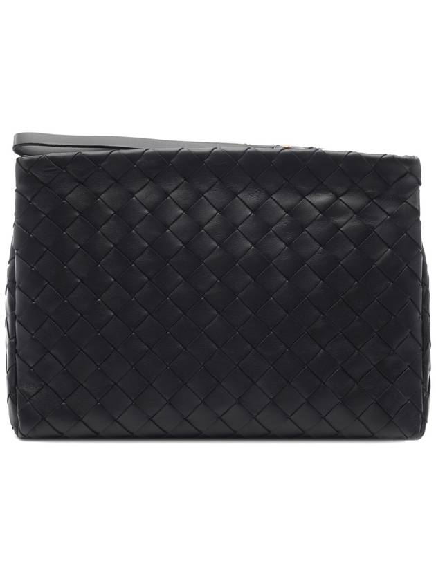 Bottega Veneta Intrecciato Leather Clutch Bag Black