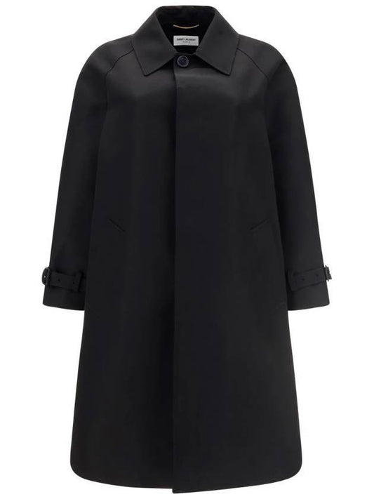 Saint Laurent Women's Silk Single Coat Black