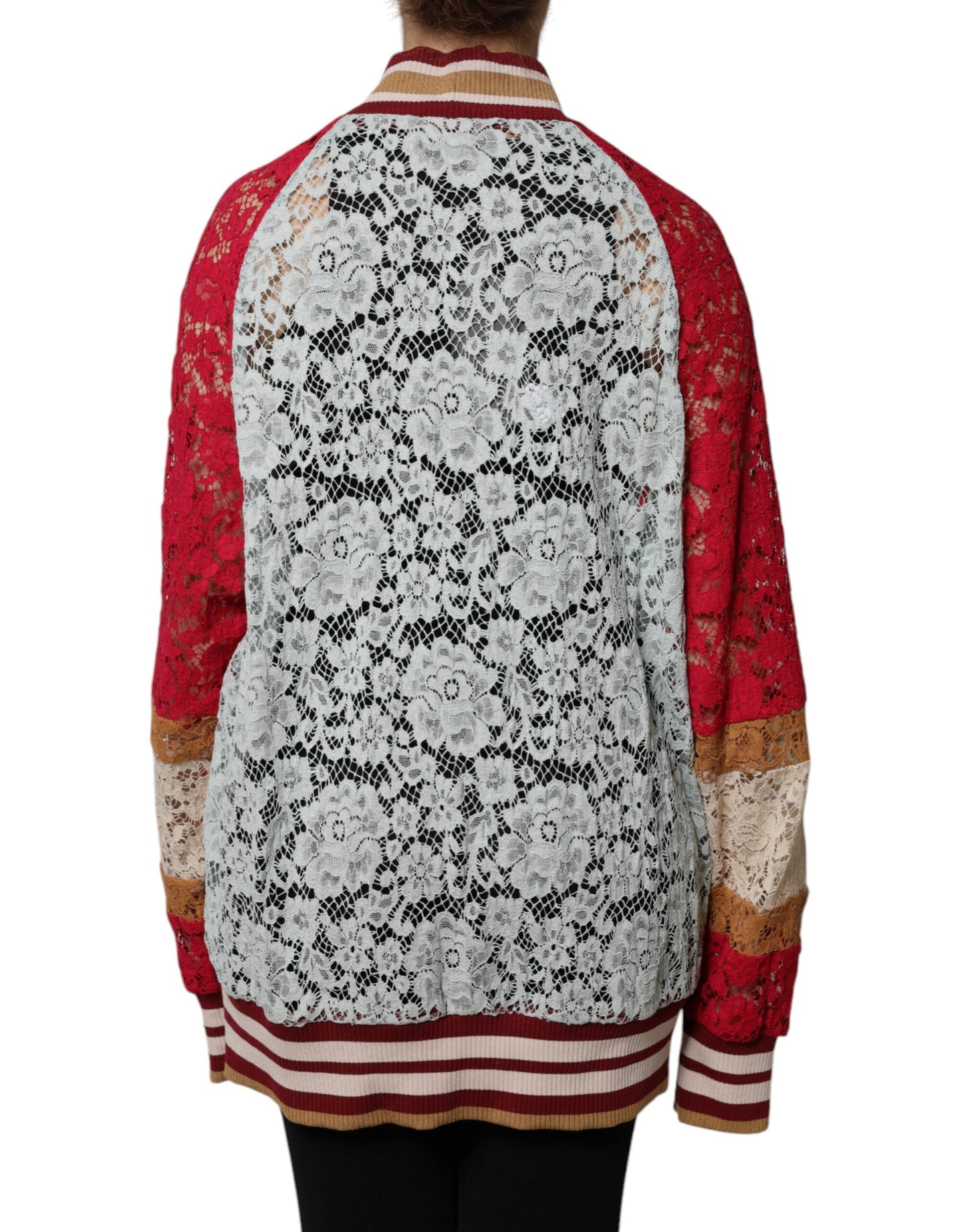 Dolce & Gabbana Multicolor Floral Lace Cardigan Women's Sweater