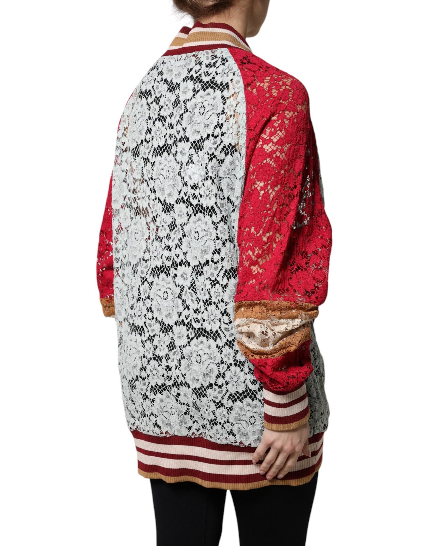 Dolce & Gabbana Multicolor Floral Lace Cardigan Women's Sweater
