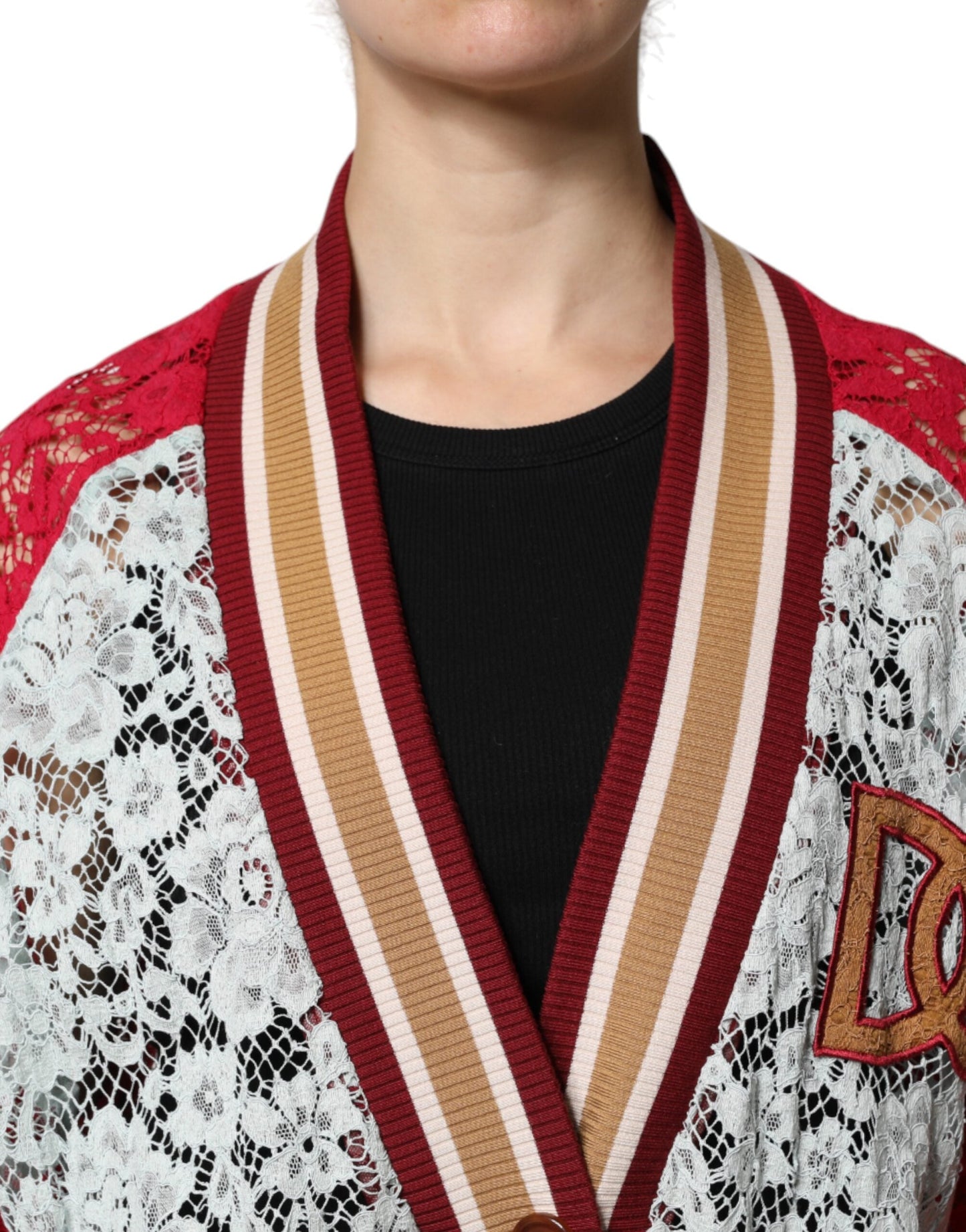 Dolce & Gabbana Multicolor Floral Lace Cardigan Women's Sweater
