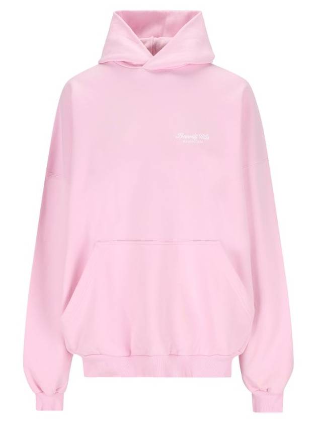 Balenciaga Beverly Hills Embroidered Hooded Top Pink