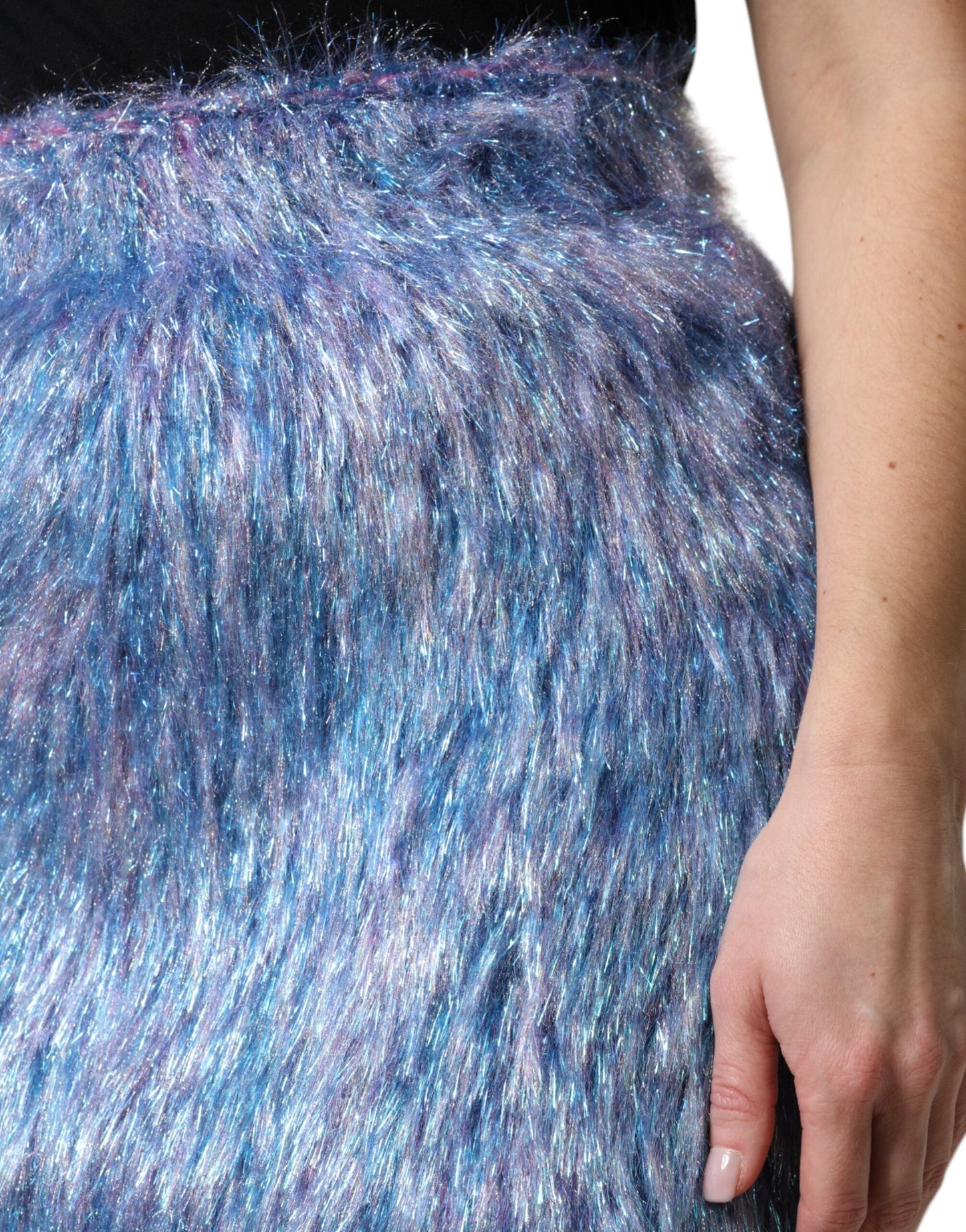 Dolce & Gabbana Multicolor Plush Fabric High Waist Mini Women's Skirt ()