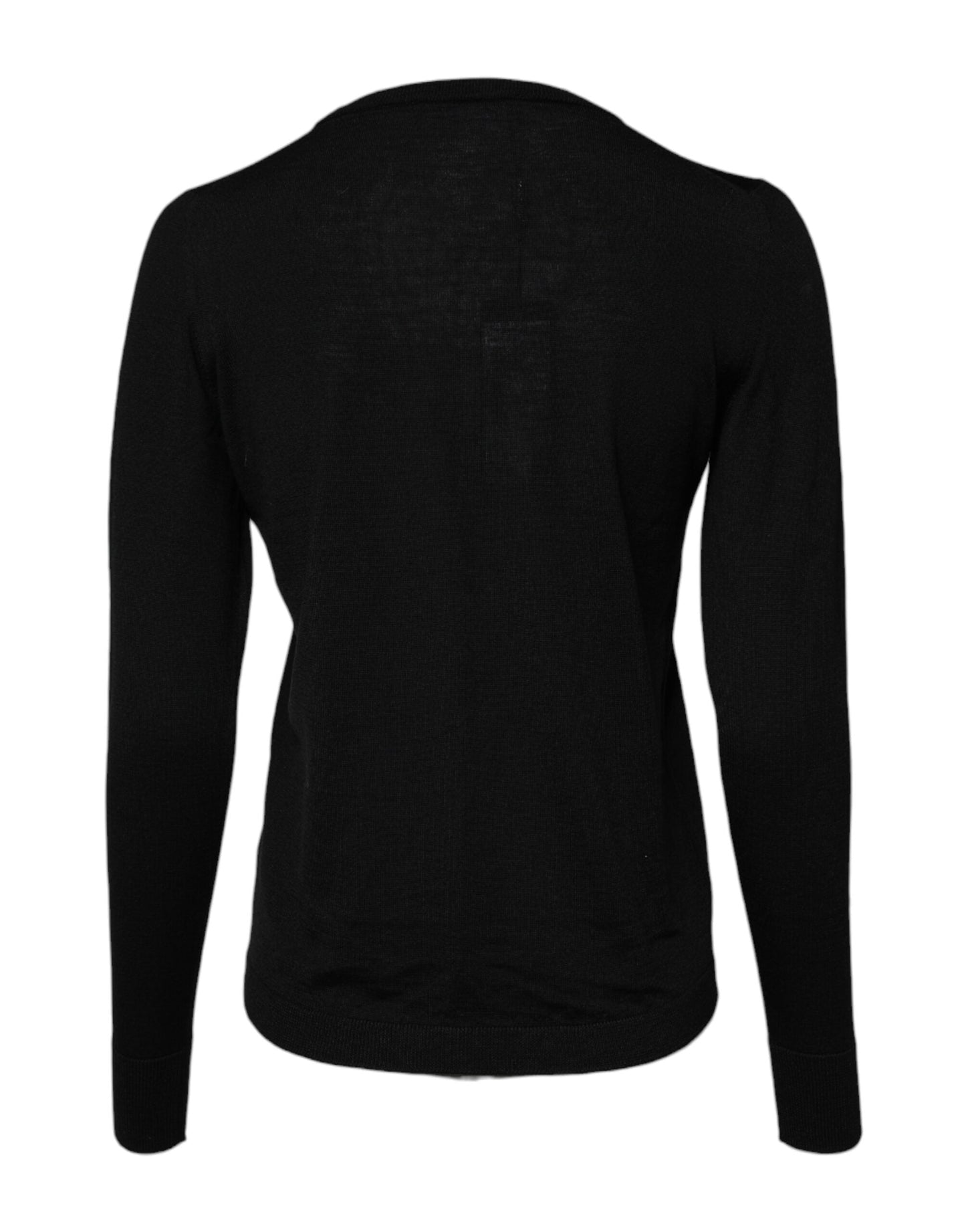 Dolce & Gabbana Black Wool Knit Crew Neck Pullover Women's Sweater