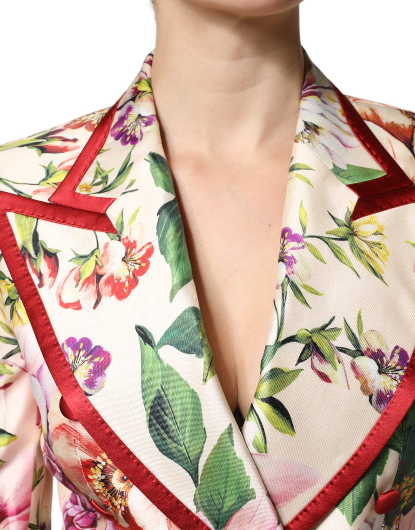 Dolce & Gabbana Multicolor Floral Double Breasted Women's Jacket