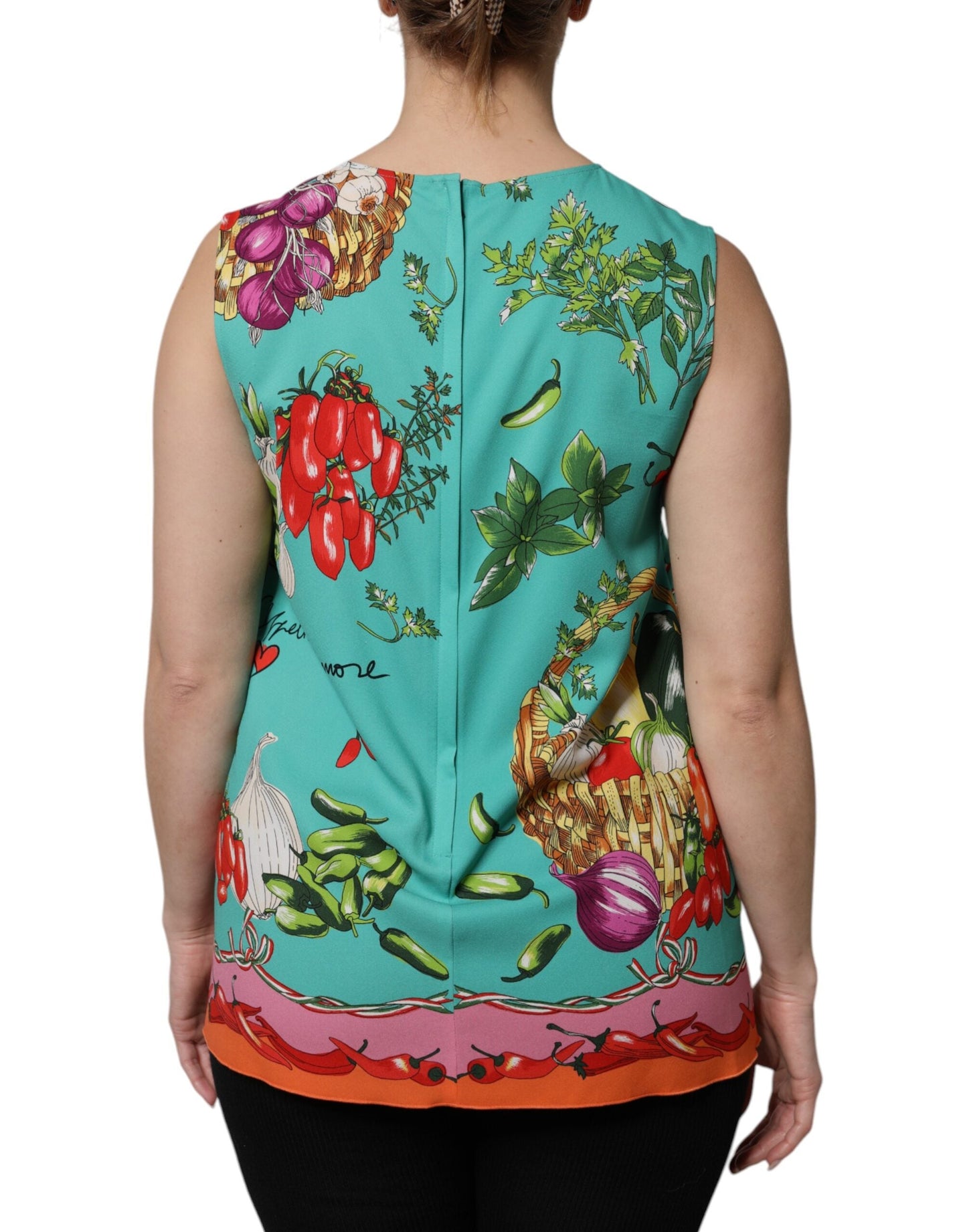 Dolce & Gabbana Multicolor Floral Silk Sleeveless Tank Women's Top