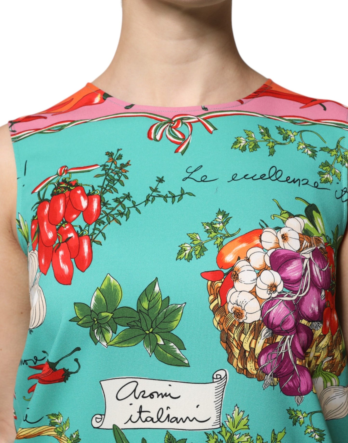 Dolce & Gabbana Multicolor Floral Silk Sleeveless Tank Women's Top