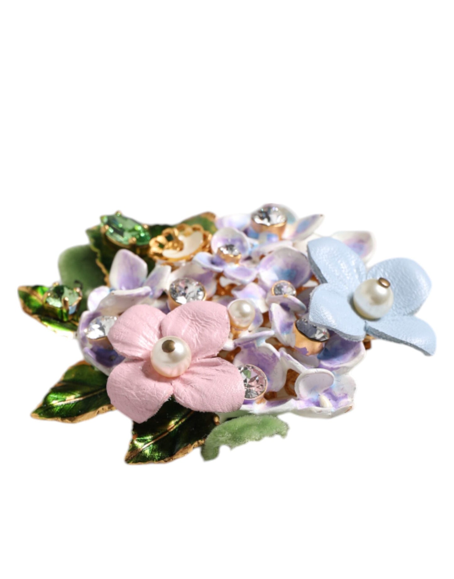 Dolce & Gabbana Multicolor Floral Crystals Pearls Enamel Accents Women's Brooch ()