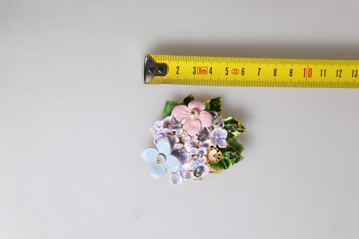 Dolce & Gabbana Multicolor Floral Crystals Pearls Enamel Accents Women's Brooch ()