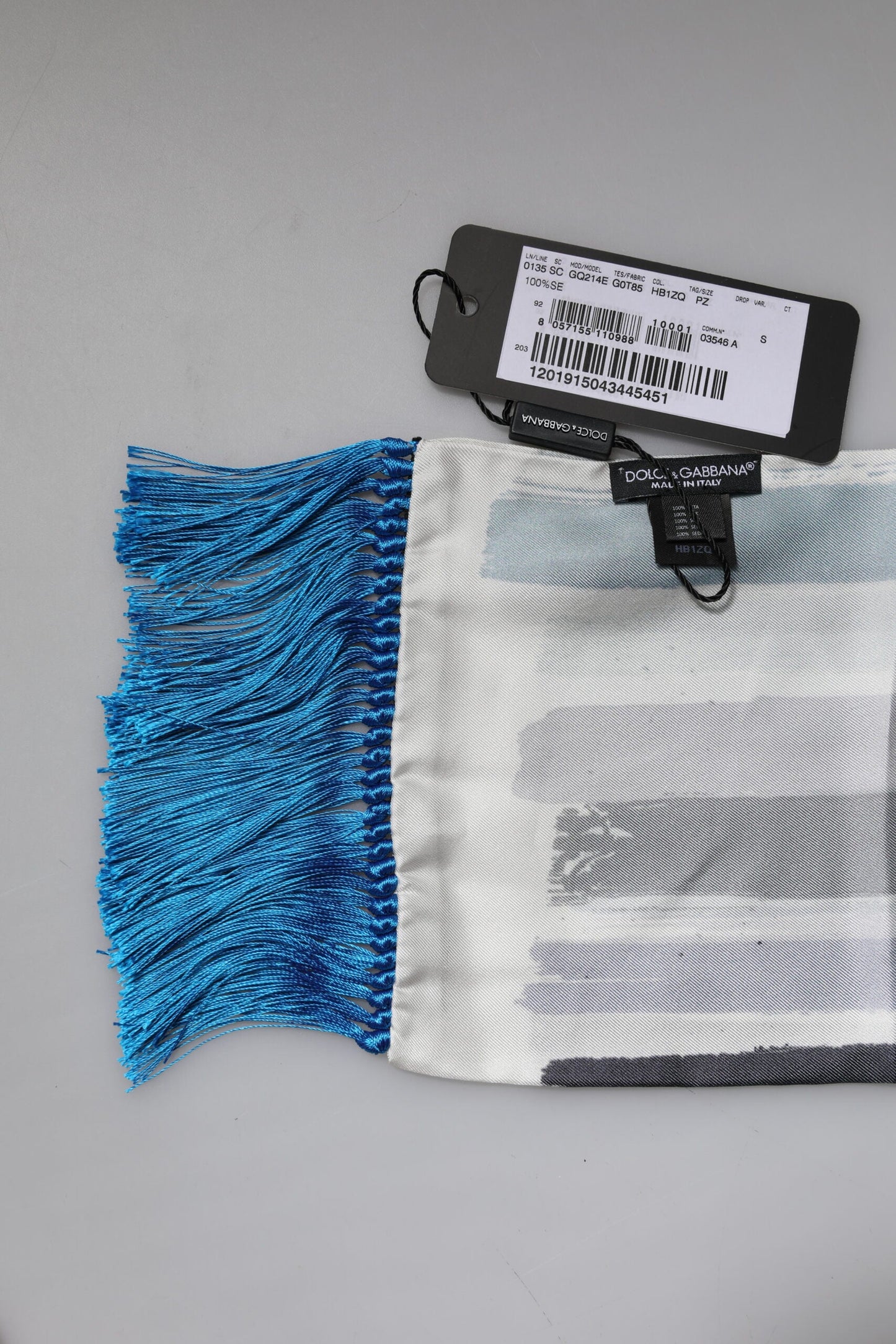 Dolce & Gabbana Multicolor Stripes Silk Fringes Neck Foulard Men's Scarf