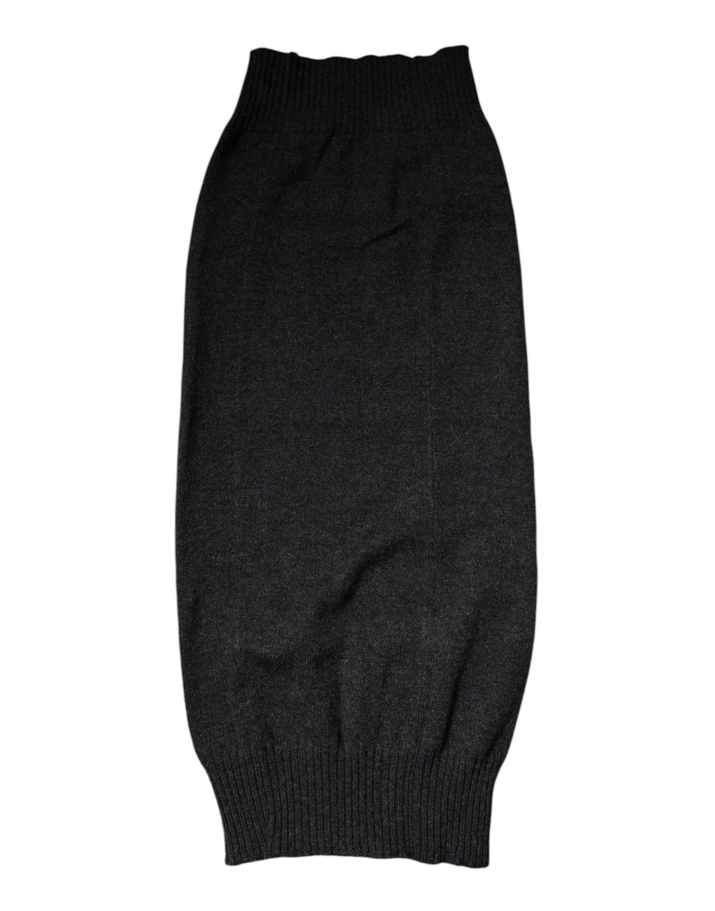Dolce & Gabbana Black Cashmere Knitted Neck Warmer Foulard Men's Scarf