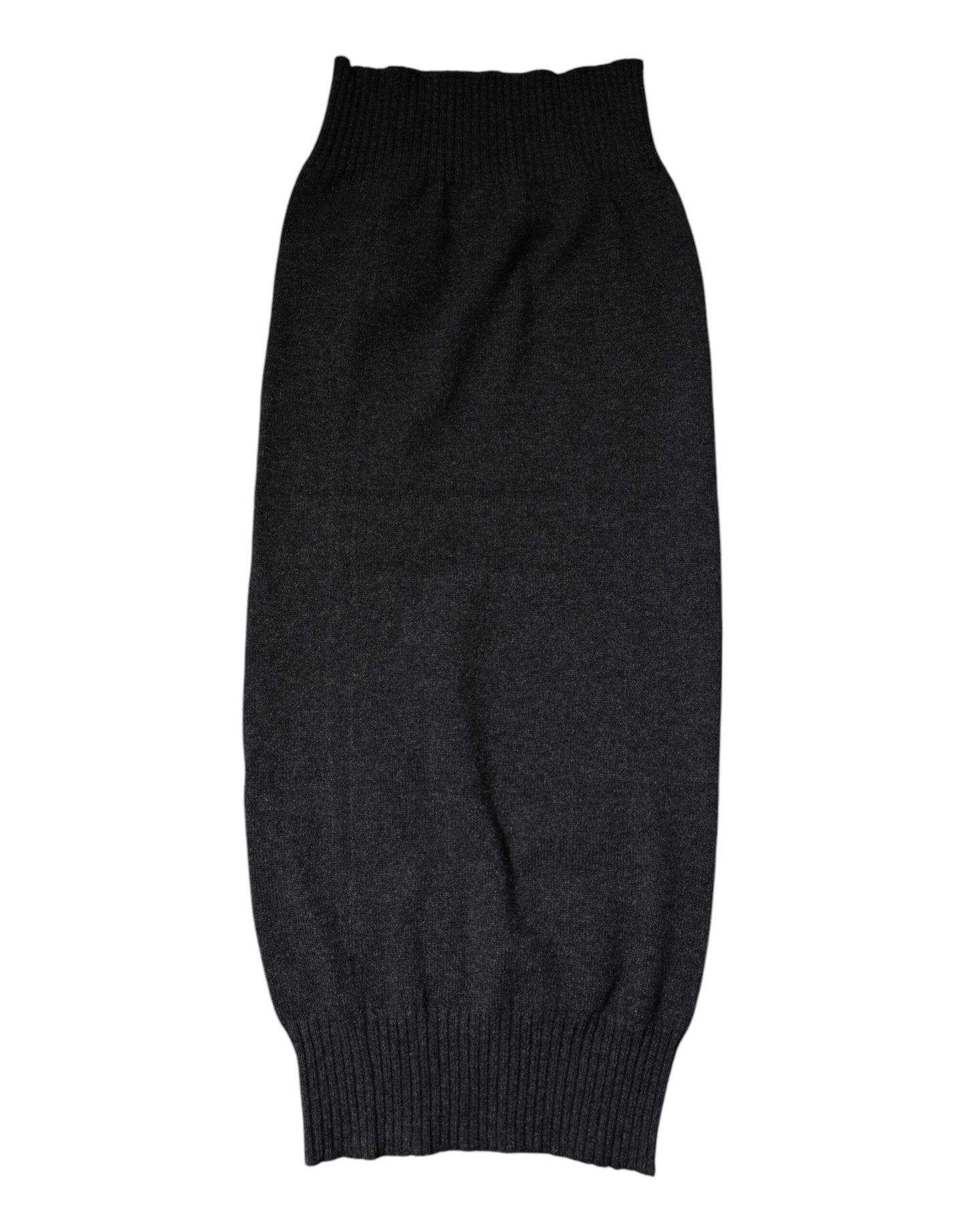 Dolce & Gabbana Black Cashmere Knitted Neck Warmer Foulard Men's Scarf