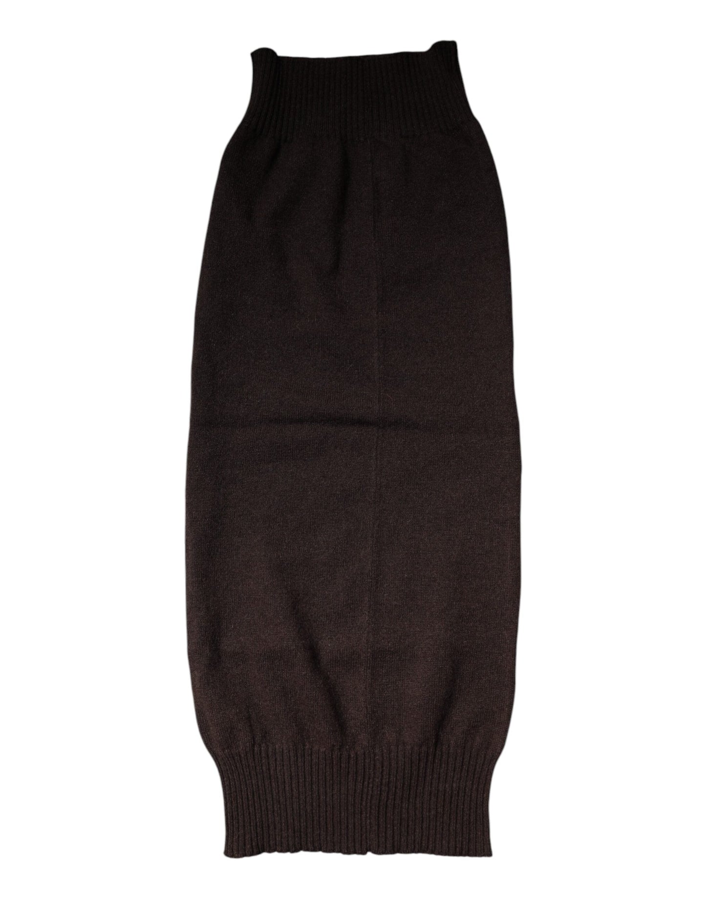 Dolce & Gabbana Brown Cashmere Knitted Neck Warmer Foulard Men's Scarf