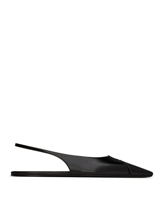 Saint Laurent Women Babylone Leather Ballerinas