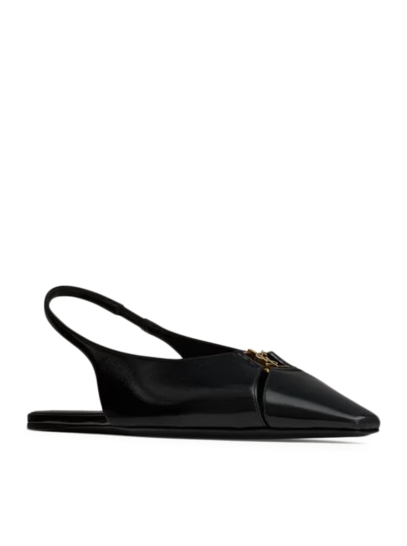 Saint Laurent Women Babylone Leather Ballerinas