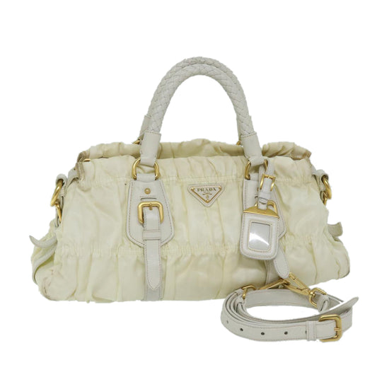 PRADA Hand Bag Nylon 2way White  67672
