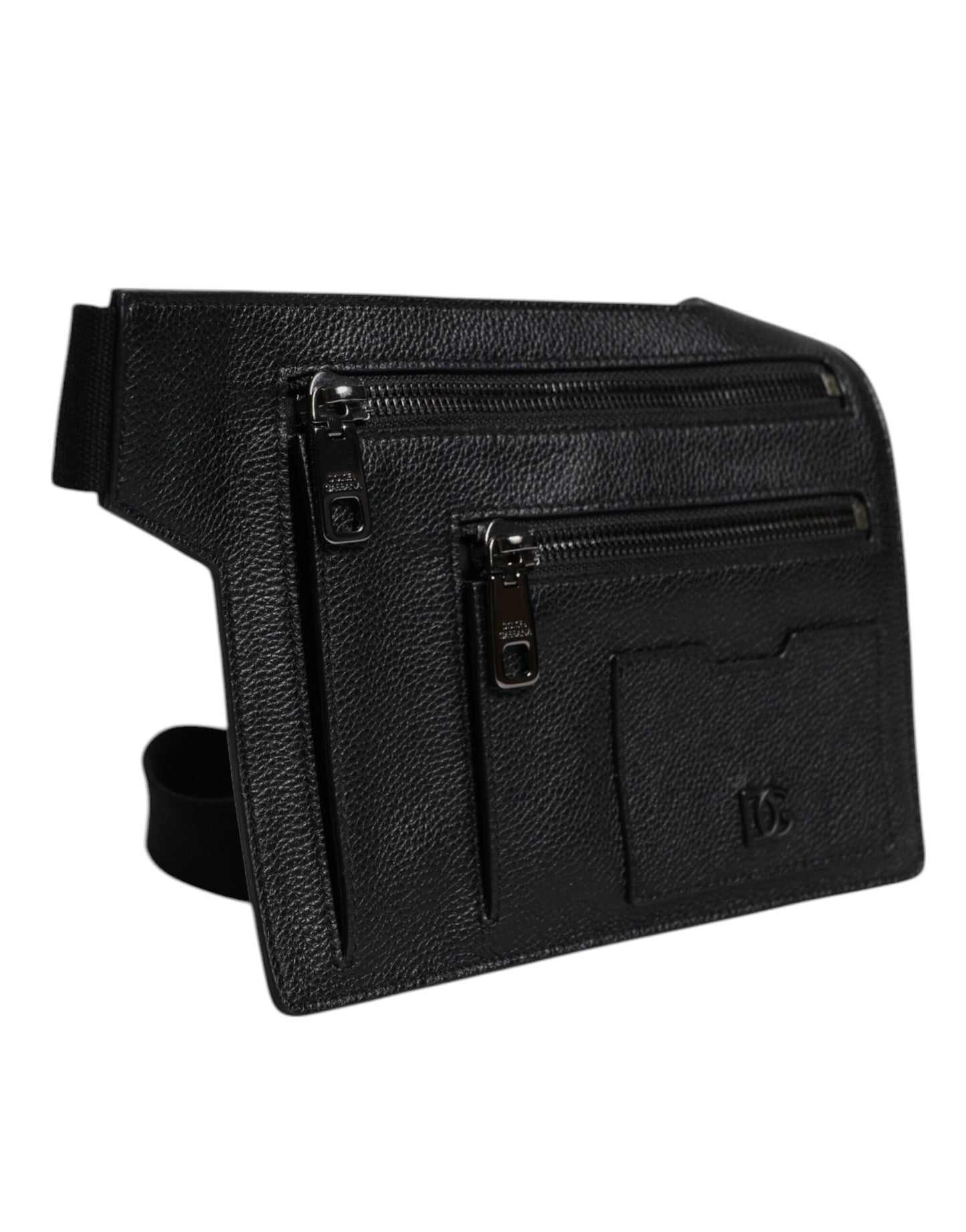 Dolce & Gabbana Black Calfskin Leather Messenger Crossbody Men's Bag