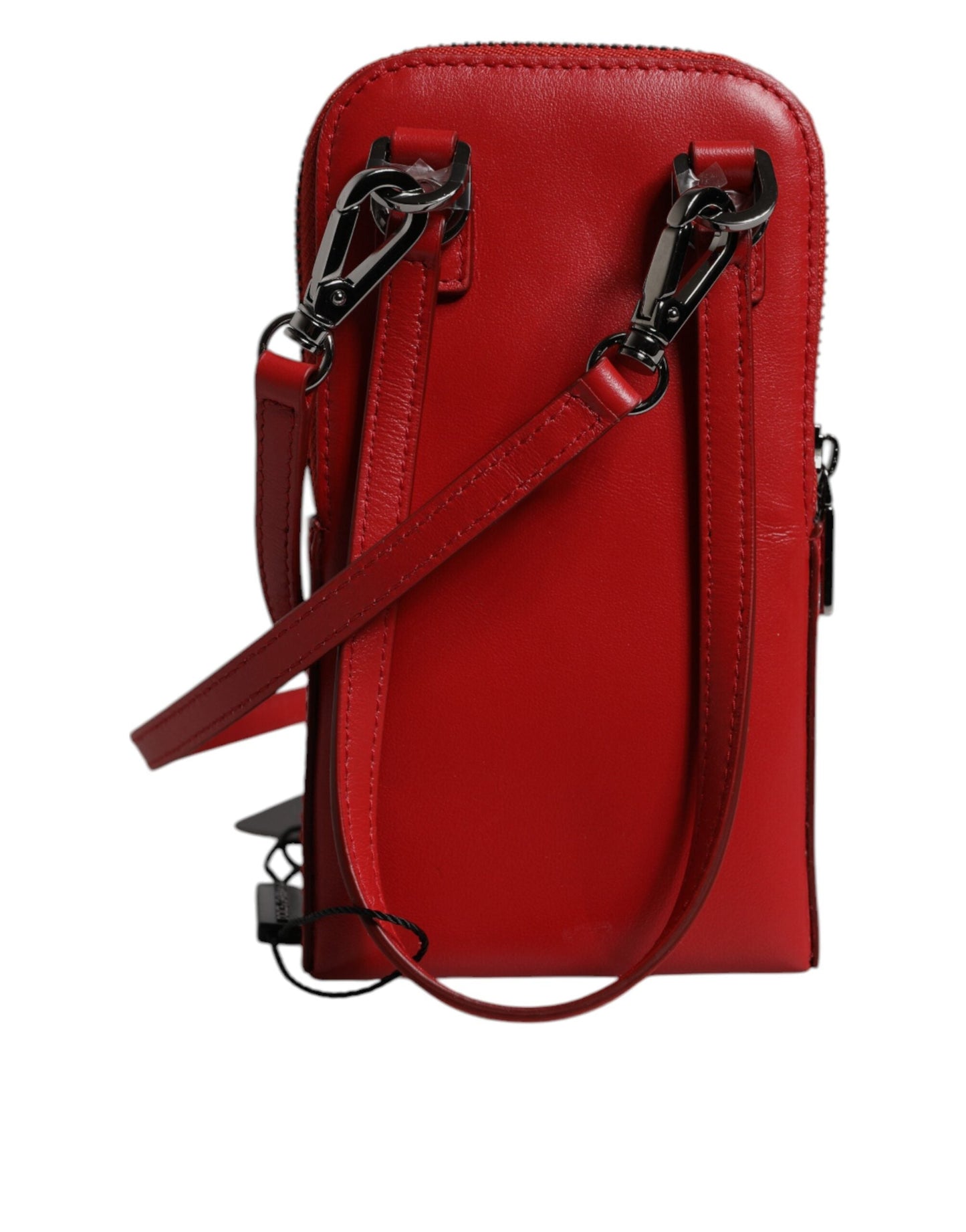 Dolce & Gabbana Red Leather Purse Phone Sling Crossbody Neck Strap Men's Bag