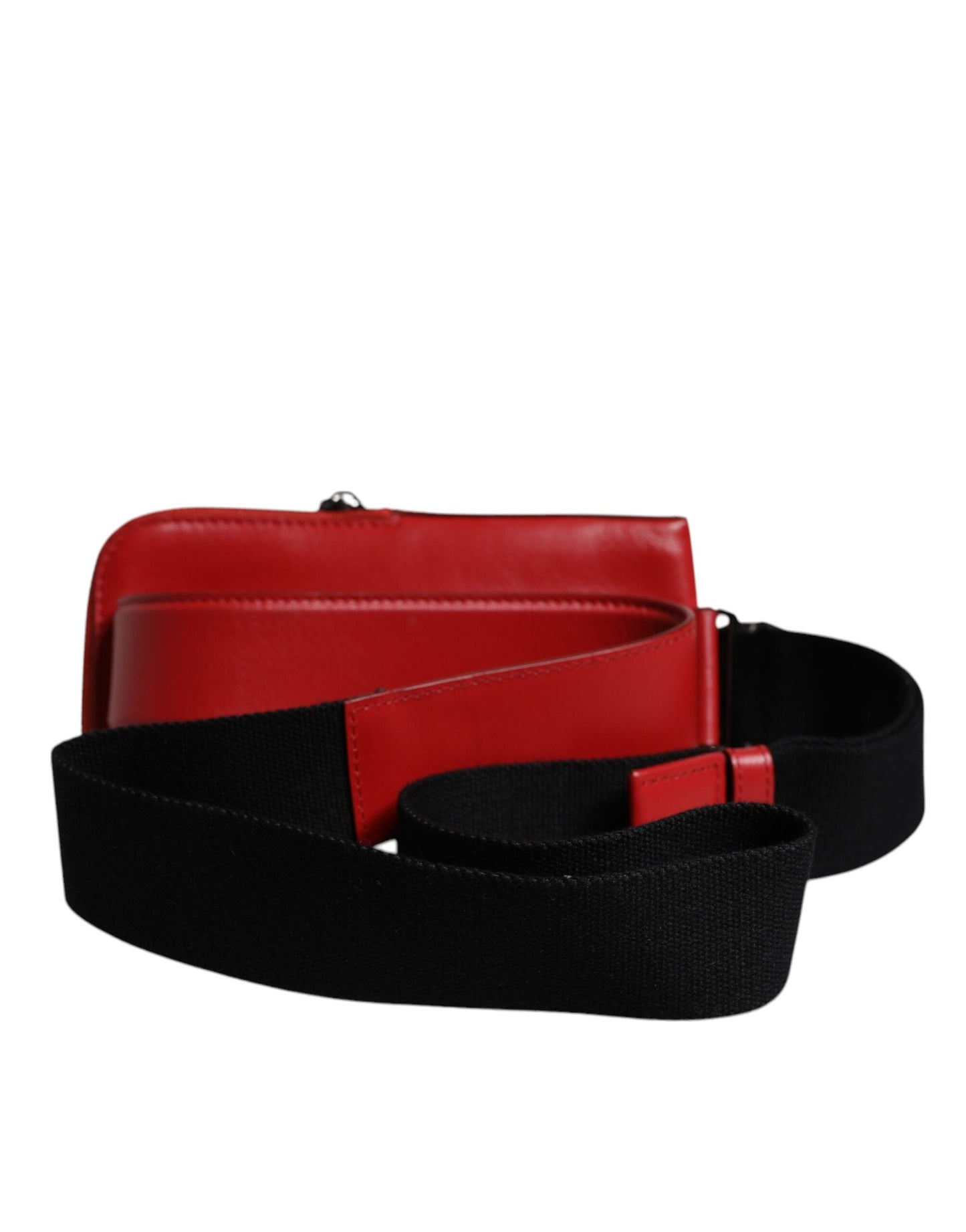 Dolce & Gabbana Red Calfskin Logo Purse Phone Belt Waist Men's Bag