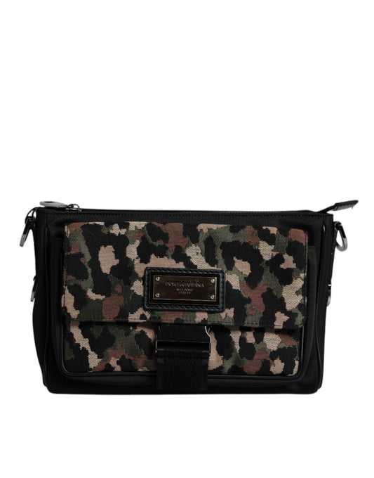Dolce & Gabbana Multicolor Leopard Jacquard Crossbody Men's Bag