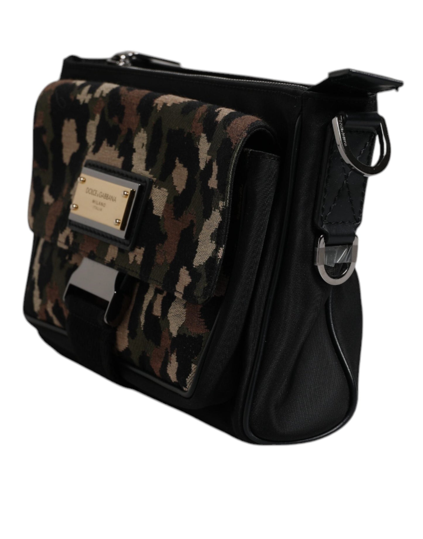 Dolce & Gabbana Multicolor Leopard Jacquard Crossbody Men's Bag