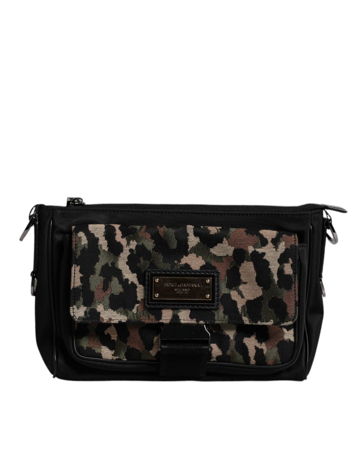 Dolce & Gabbana Multicolor Leopard Jacquard Crossbody Men's Bag ()