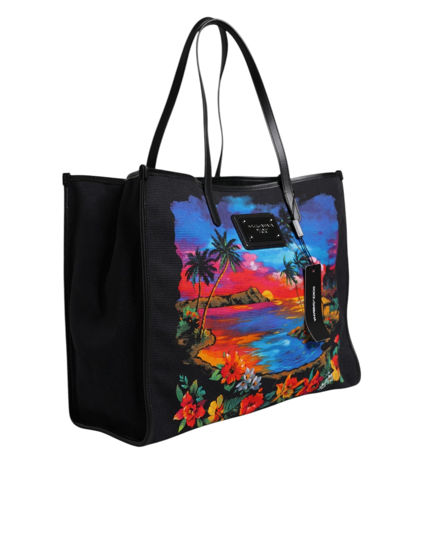 Dolce & Gabbana Multicolor Graphic Printed Top Handle Shopping Tote Men's Bag