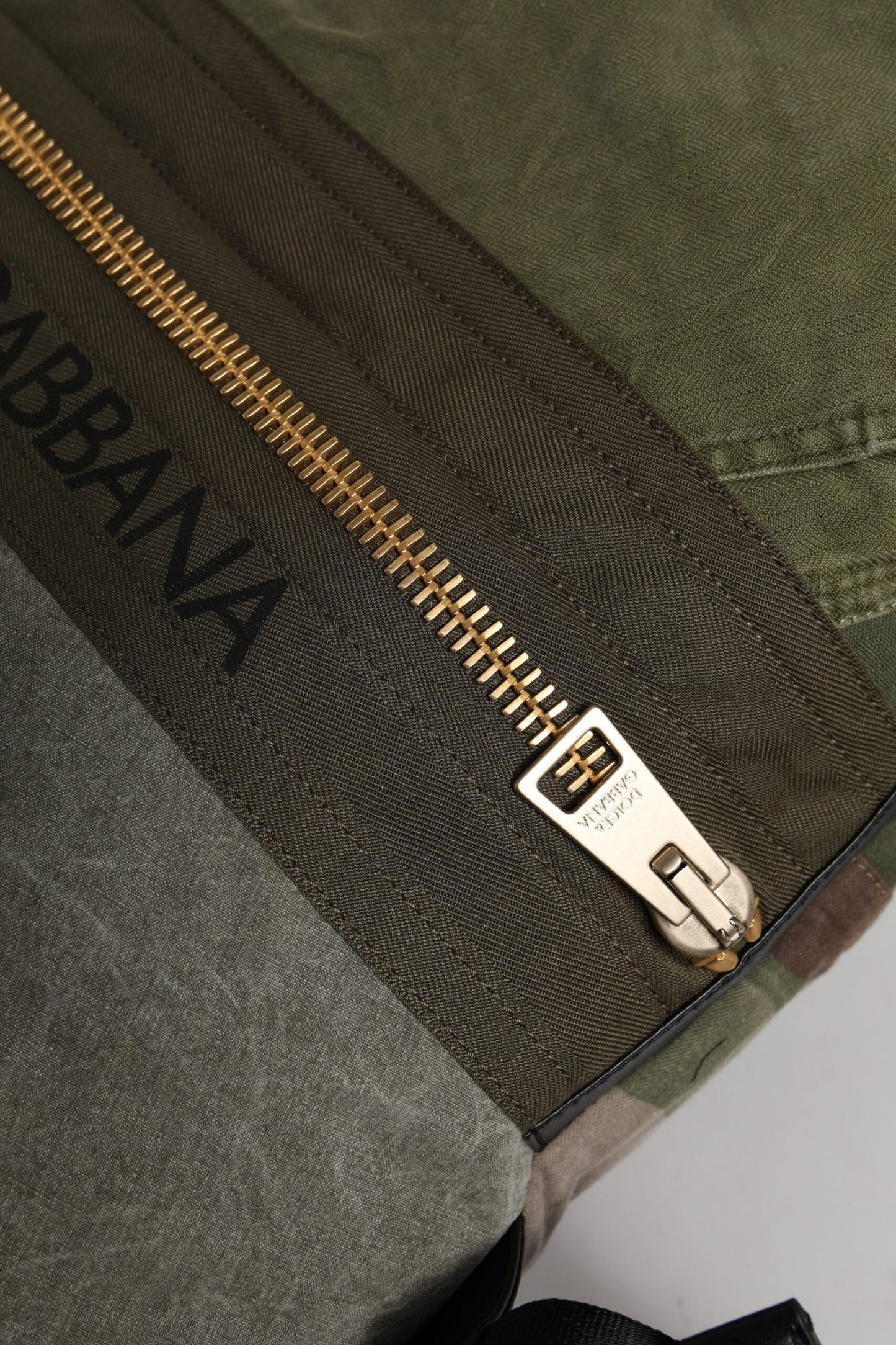 Dolce & Gabbana Military Green Patchwork Rucksack Backpack Men's Bag