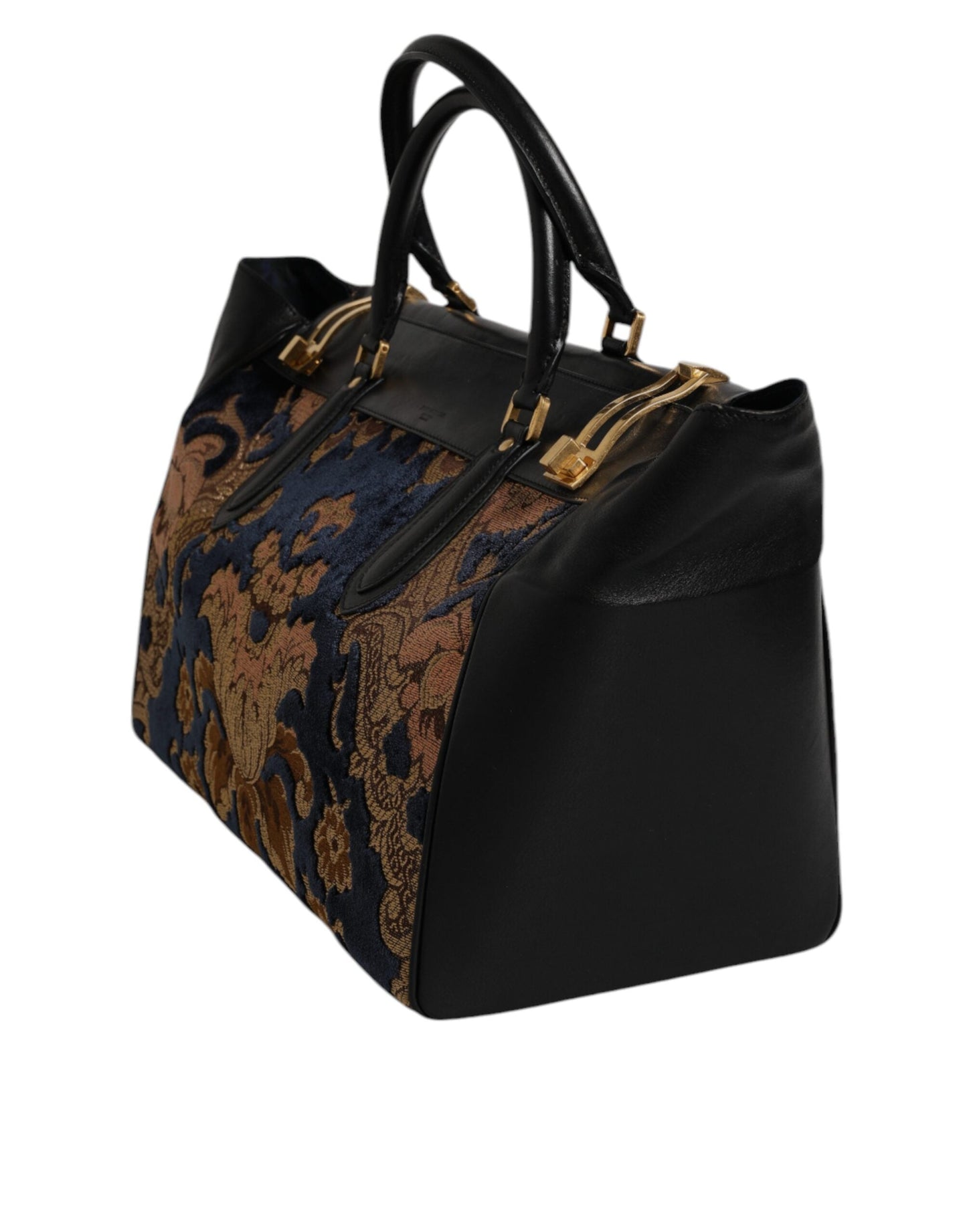 Dolce & Gabbana Black Floral Jacquard HandMen's Shoulder Tote Men's Bag ()
