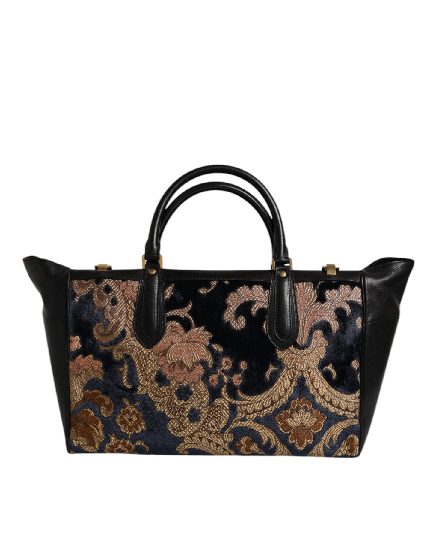 Dolce & Gabbana Black Floral Jacquard HandMen's Shoulder Tote Men's Bag ()