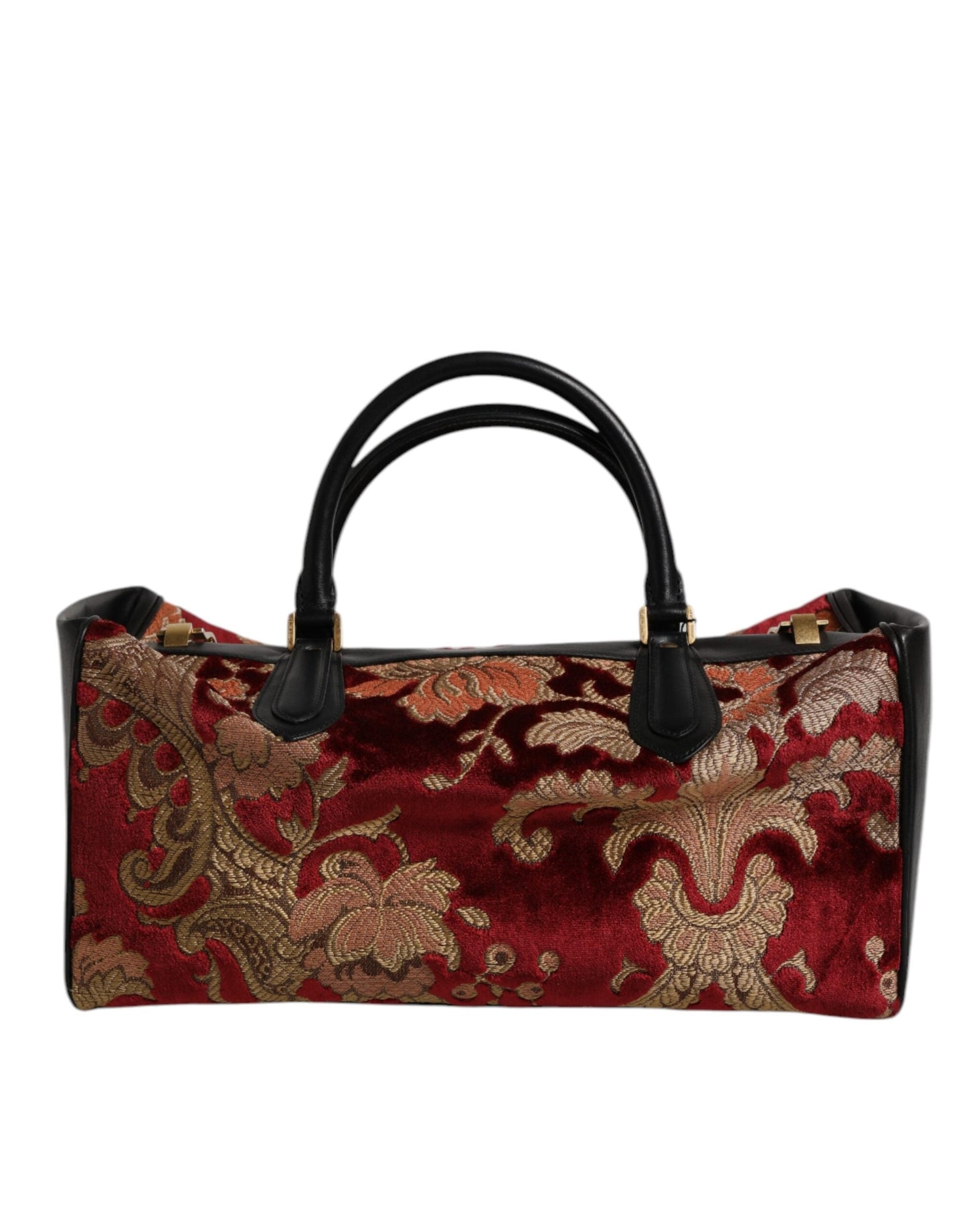 Dolce & Gabbana Multicolor Leather Brocade Velvet Travel Duffle Tote Men's Bag ()