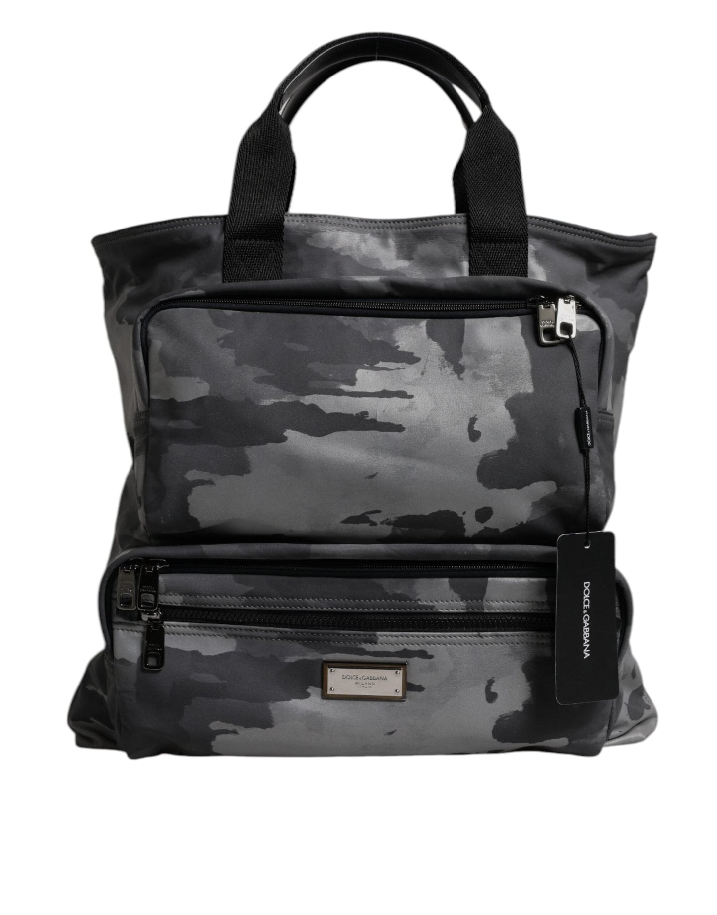 Dolce & Gabbana Black Camouflage Shoulder Strap Logo Plaque Men's Bag ()