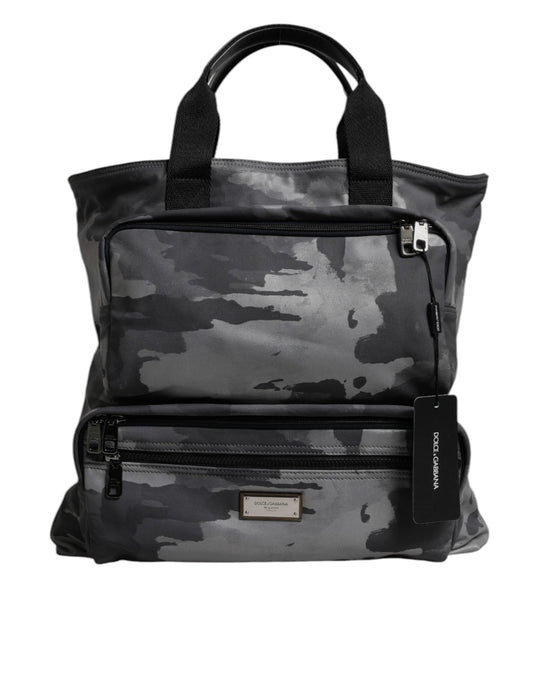 Dolce & Gabbana Black Camouflage Shoulder Strap Logo Plaque Men's Bag ()