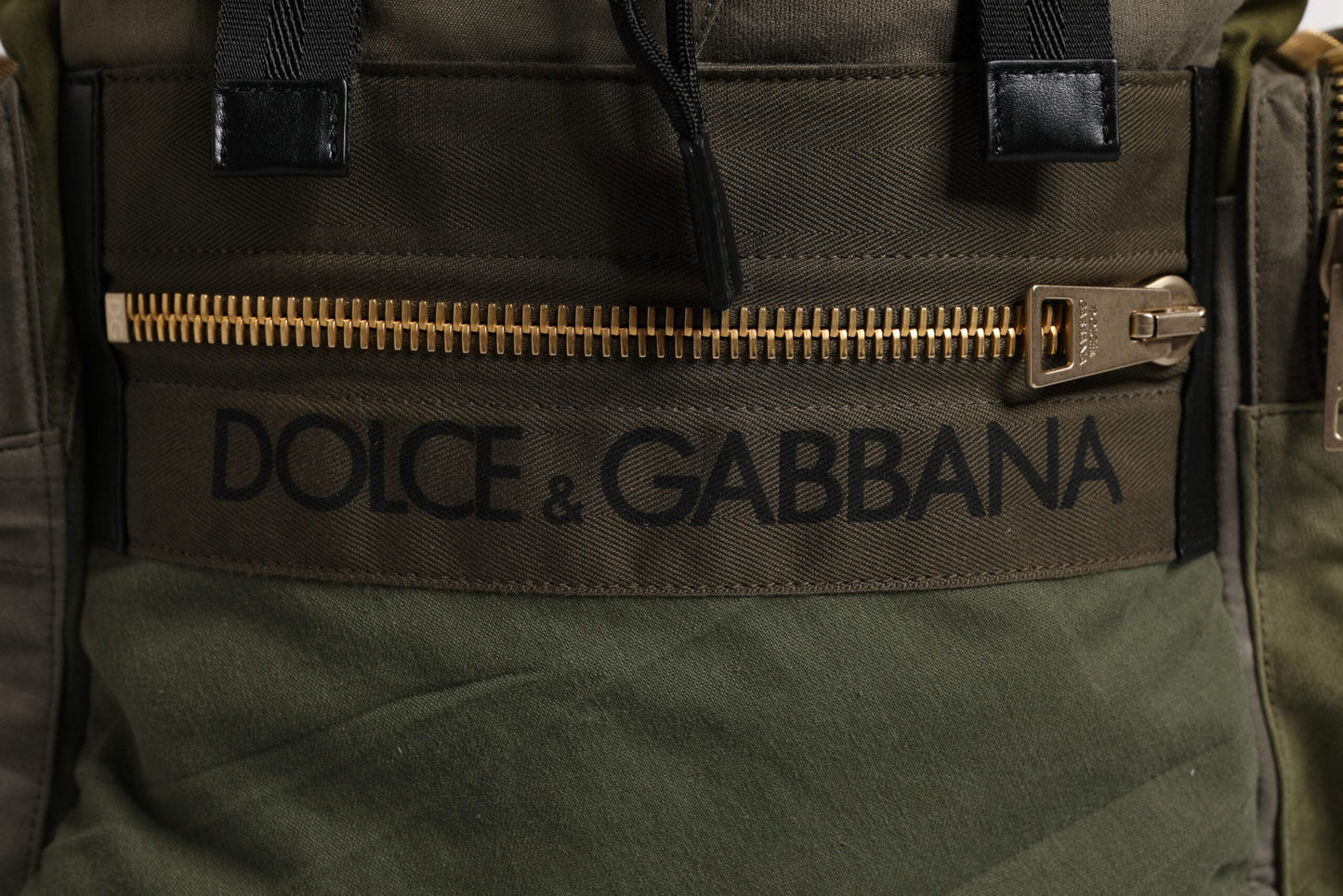 Dolce & Gabbana Military Green Patchwork Travel Backpack Men's Bag ()