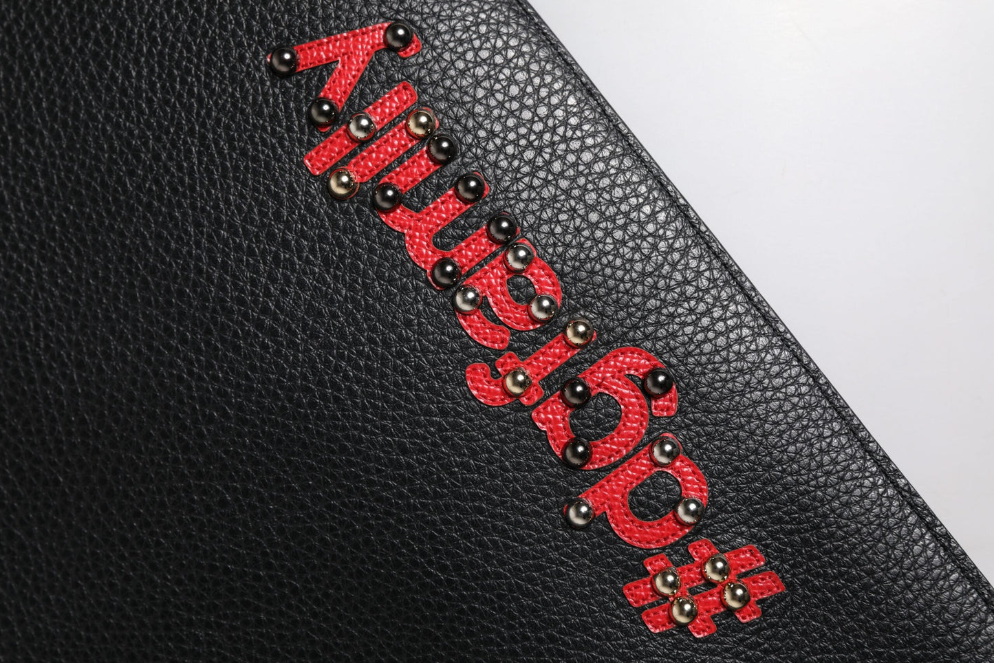 Dolce & Gabbana Black #DGFamily Embellished Leather Clutch Women's Bag