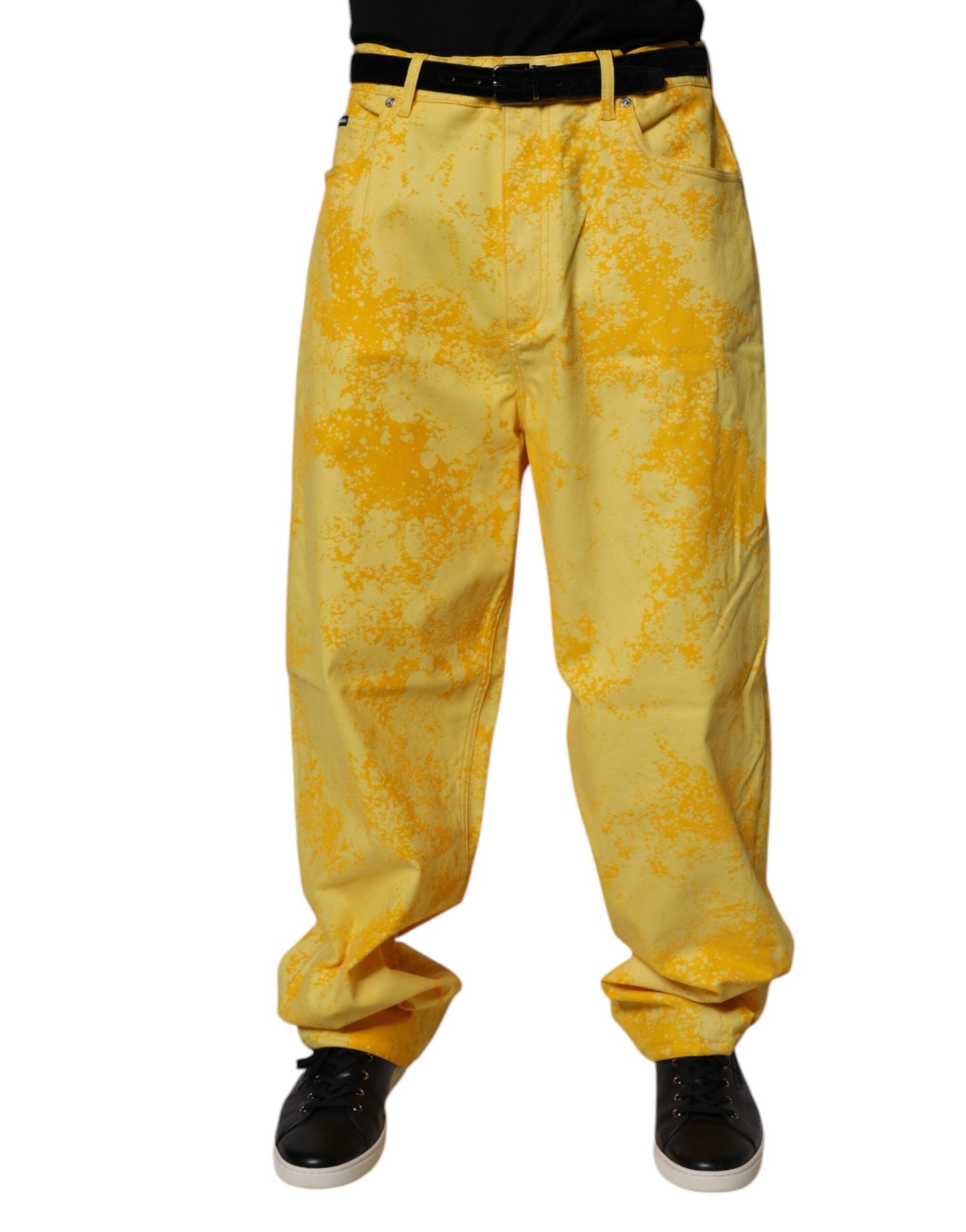Dolce & Gabbana Yellow Tie Dye Cotton Straight Denim Men's Jeans ()