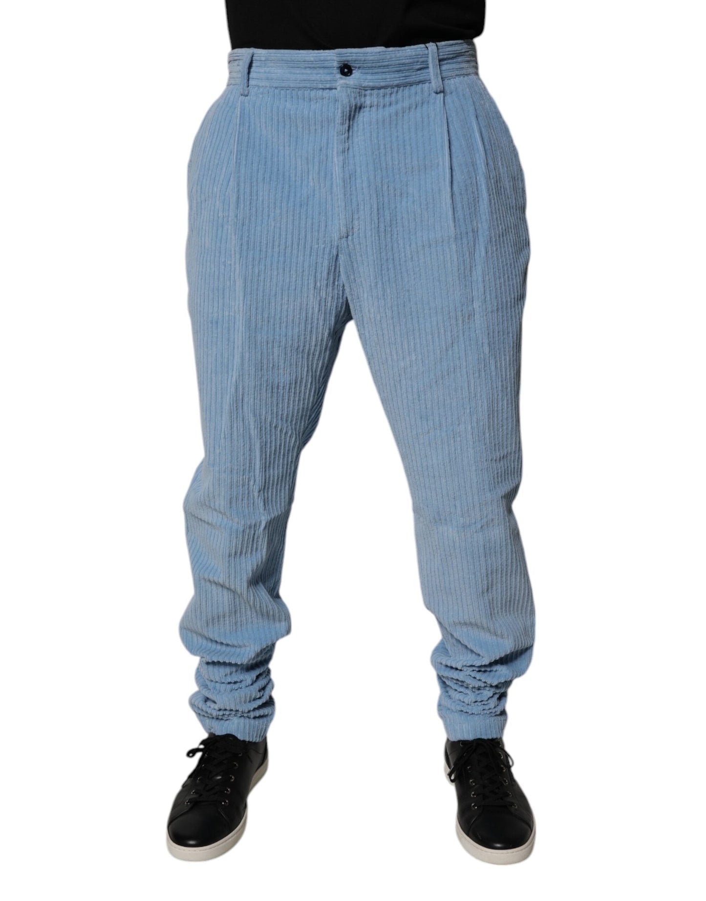 Dolce & Gabbana Light Blue Corduroy Cotton Skinny Denim Men's Jeans