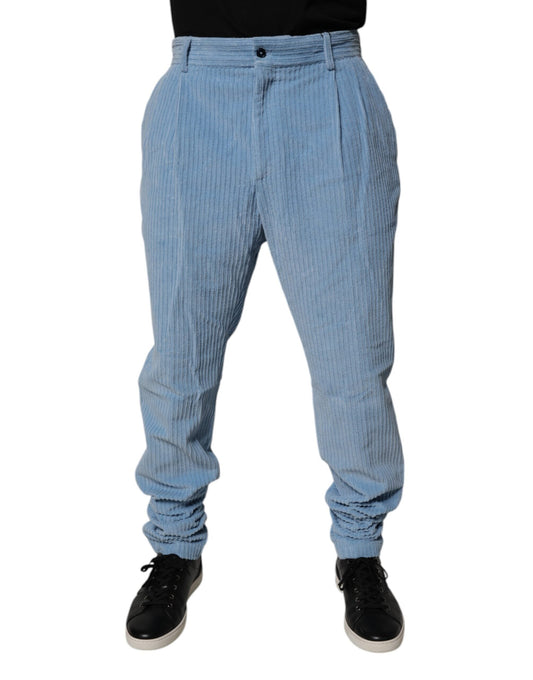Dolce & Gabbana Light Blue Corduroy Cotton Skinny Denim Men's Jeans