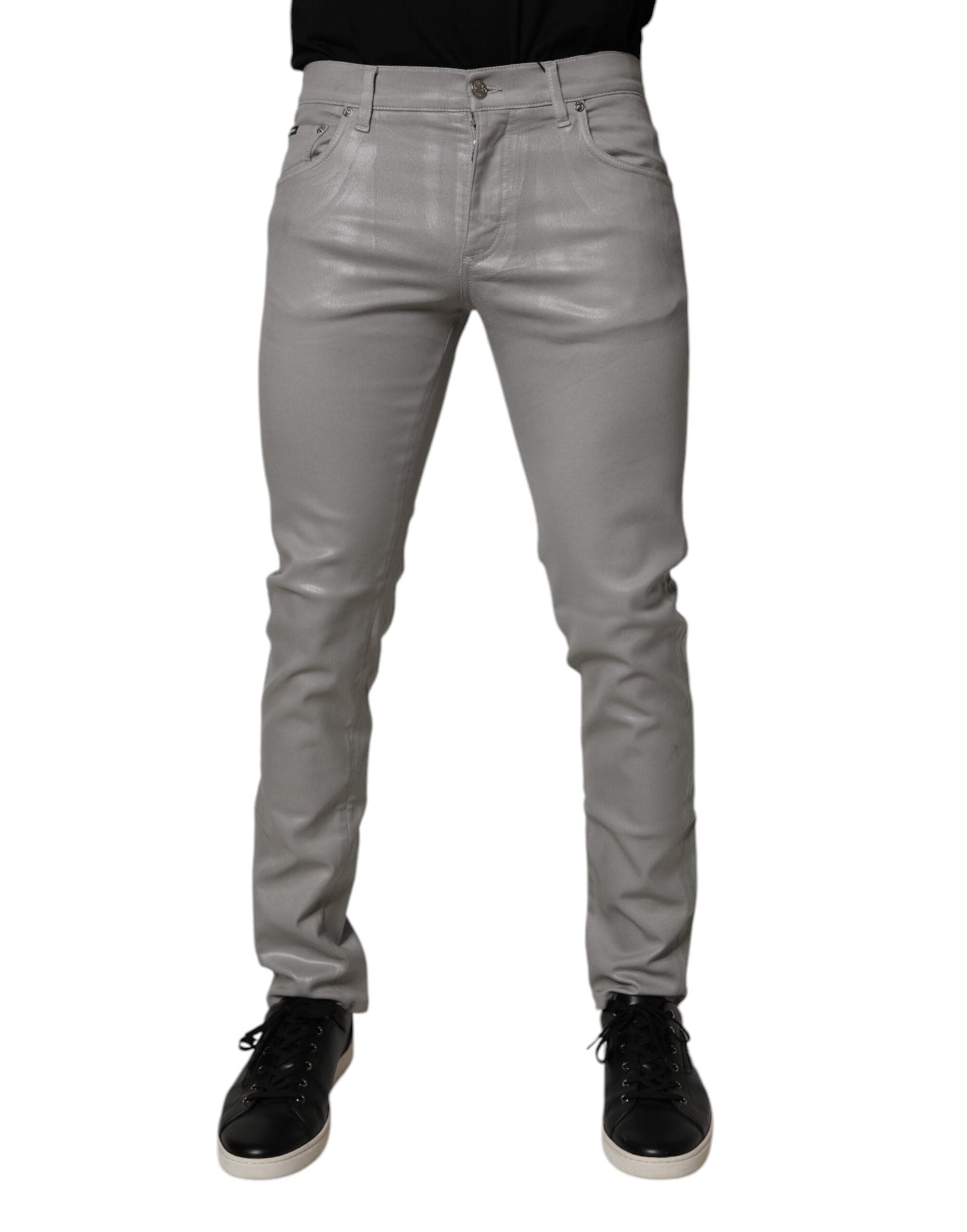 Dolce & Gabbana Gray Cotton Stretch Men Slim Fit Denim Men's Jeans ()