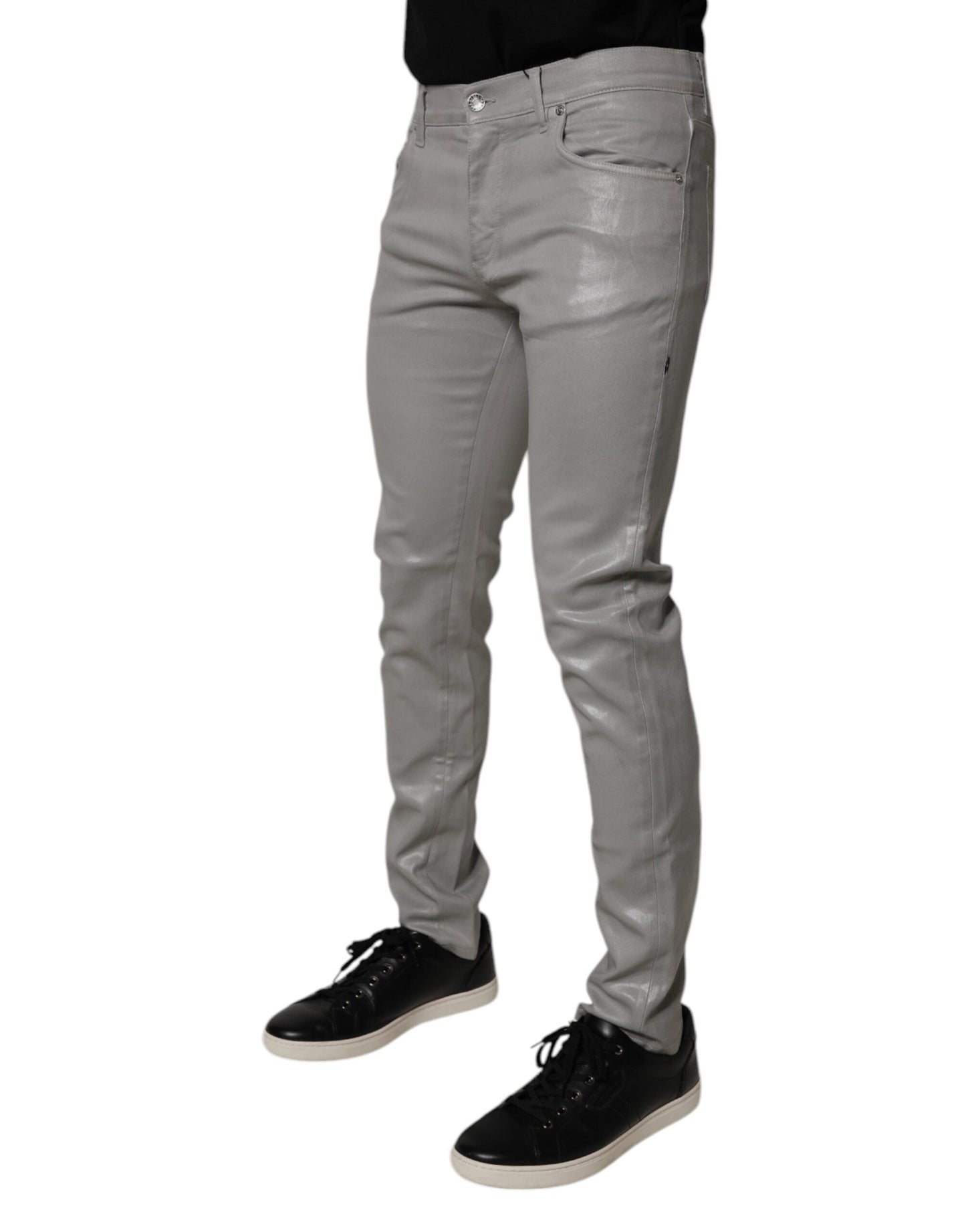Dolce & Gabbana Gray Cotton Stretch Men Slim Fit Denim Men's Jeans ()