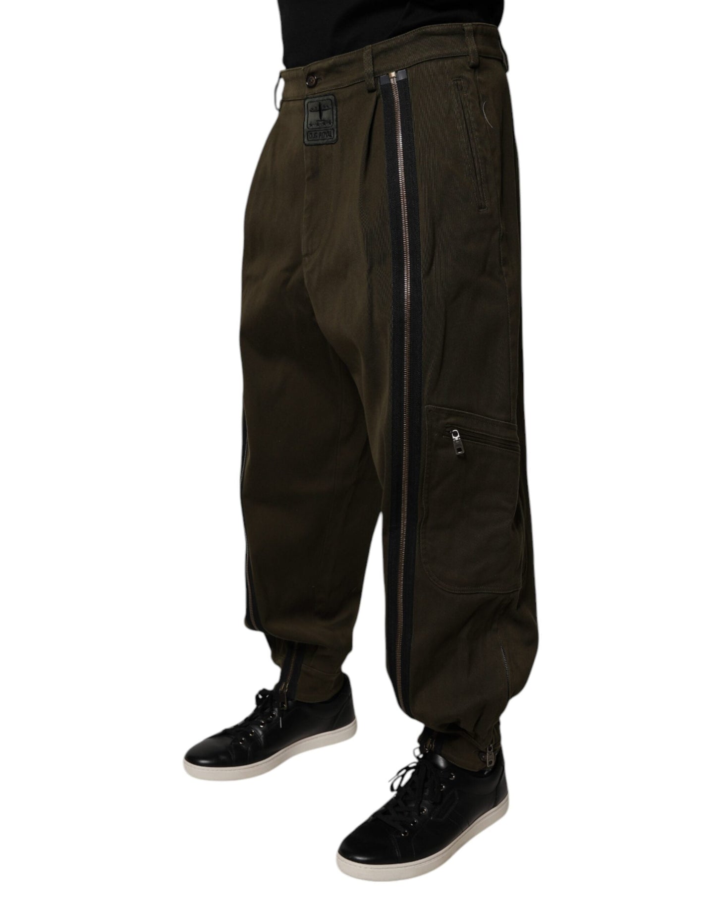 Dolce & Gabbana Dark Brown Cotton Jogger Cargo Men's Pants