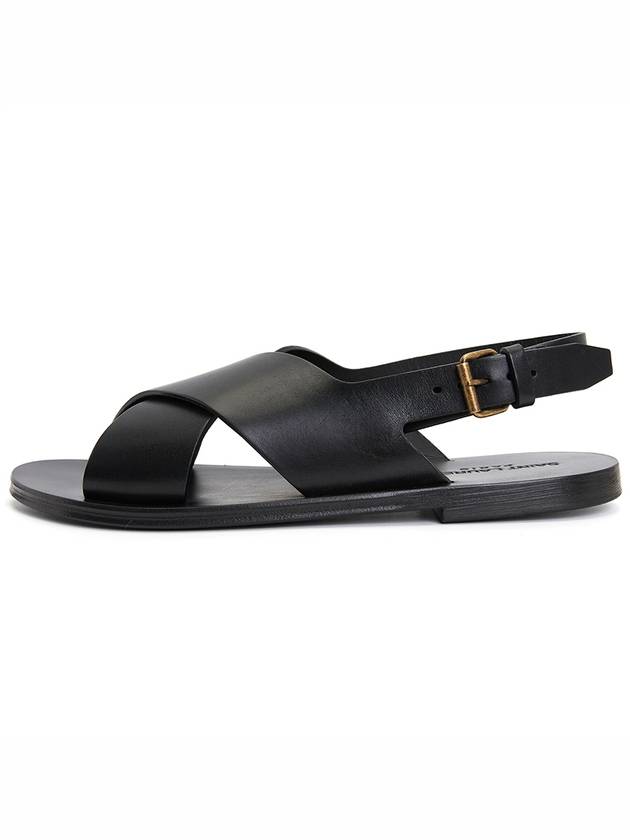 Saint Laurent Mojave Cross Strap Sandals Black
